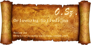 Orlovszky Szilvána névjegykártya
